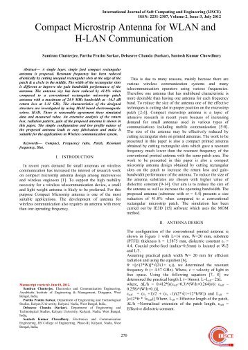 Compact Microstrip Antenna for WLAN and H-LAN communication