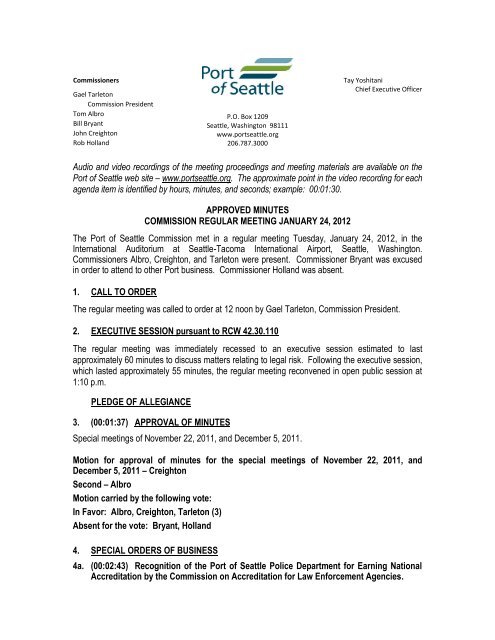 Minutes - Port of Seattle - YUMPU