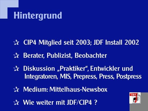 Vortrag Prinect User Group; Herbst 2011 - Mittelhaus