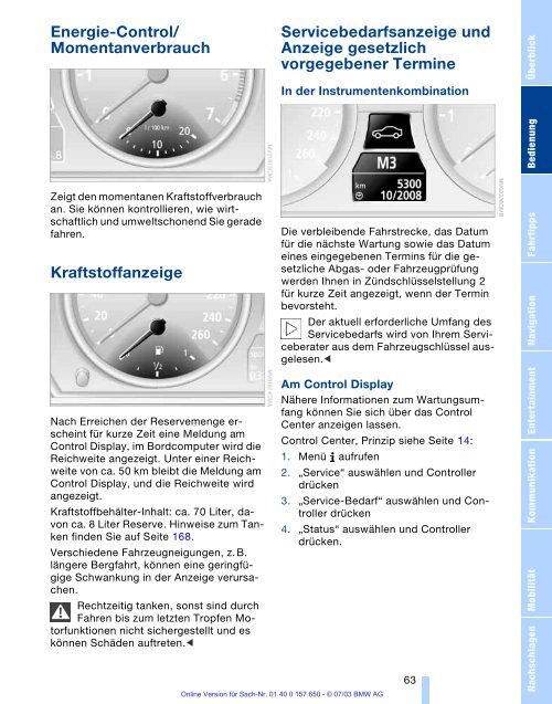 Betriebsanleitung zum Fahrzeug