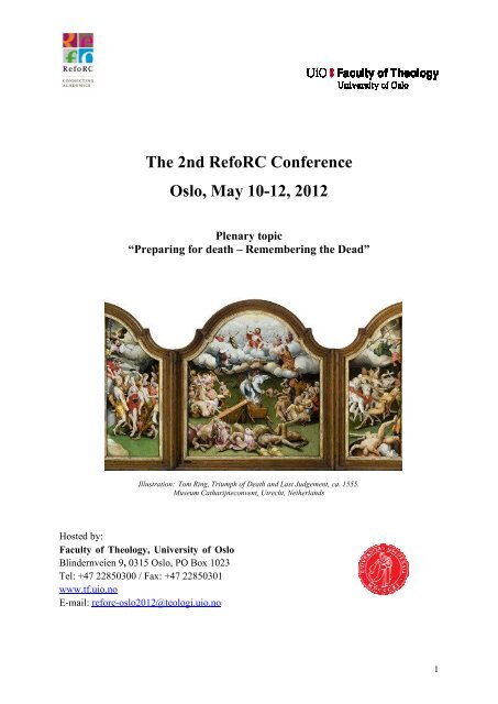 The 2nd RefoRC Conference Oslo, May 10-12, 2012