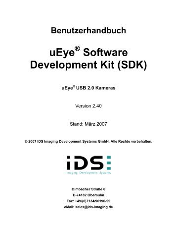 Benutzerhandbuch uEye Software Development Kit ... - Fehler/Fehler