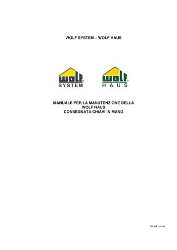Manutenzione casa Chiavi in Mano A4 - Wolf Haus