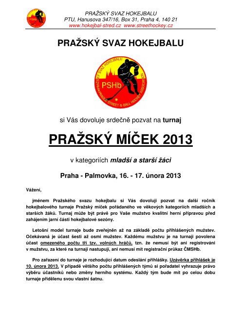 propozice - HOKEJBAL-STRED.cz
