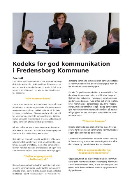 KODEKS for god kommunikation - Fredensborg Kommune