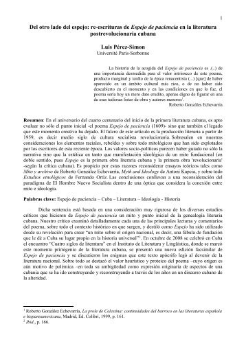 espejo de paciencia cuba literatura ideologia - UniversitÃ© Paris ...