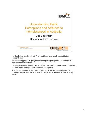 Understanding Public Perceptions and Attitudes to homelessness in ...