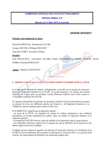 saison 2008/2009 - Extranet FFVB - Fédération Française de Volley ...