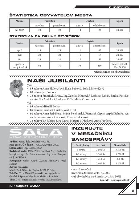 na stiahnutie (pdf - 2.11 MB) - Mesto Å aÄ¾a