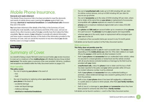 Mobile Phone Insurance. Summary of Cover. - Lifestyle Services ...