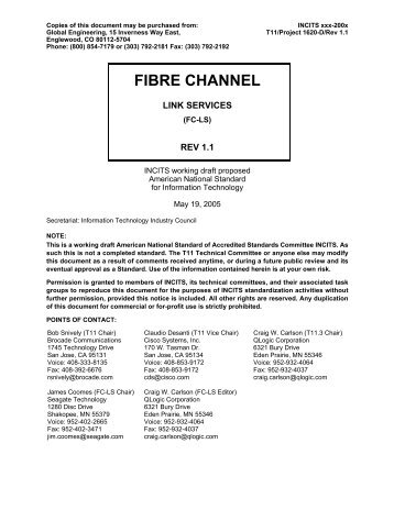 FIBRE CHANNEL - T11