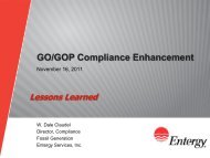 Lessons Learned - Entergy - Nov 2011 Compliance Seminar