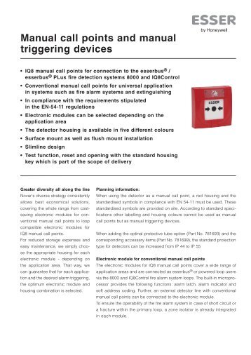 Manual call points and manual triggering devices