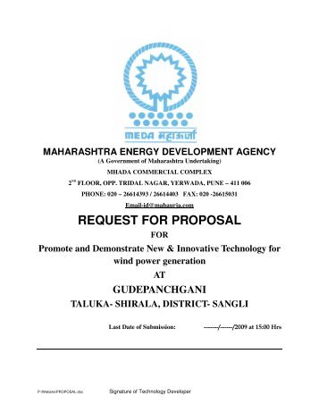 request for proposal - Maharashtra Energy Development Agency