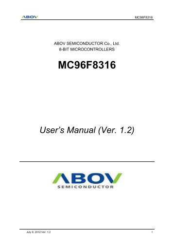 MC96F8316 - ABOV Semiconductor