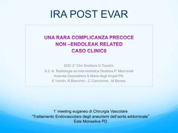 4) Insufficienza renale acuta post EVAR - SocietÃ  Triveneta di ...