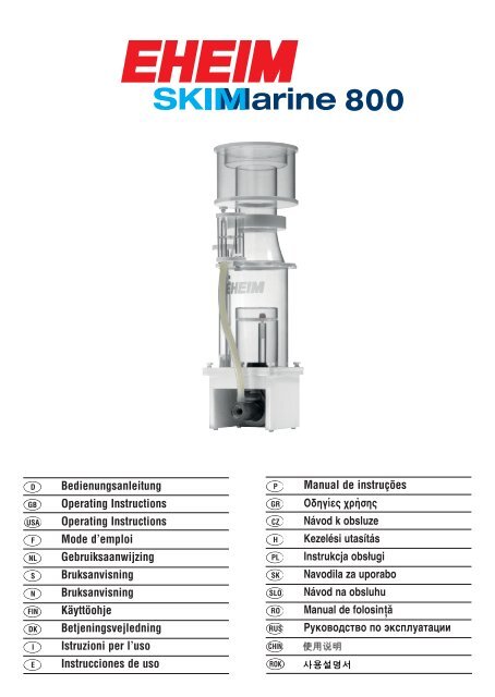 Bedienungsanleitung Operating Instructions Operating ... - Eheim
