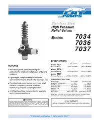 CAT Pumps Relief Valve Model 7034 spec sheet