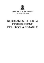 regolamento per la distribuzione dell'acqua potabile - Comune di ...