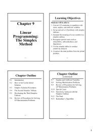 Chapter 9 Linear Programming: The Simplex Method