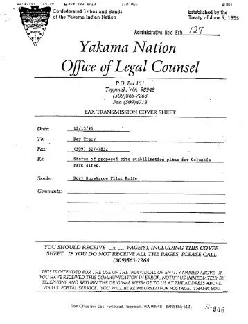 Yakama Nation Office of Legal Counsel - Friends of America's Past