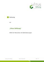 Satzung Vitus Stiftung