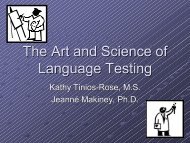 The Art and Science of Language Testing - IPAC