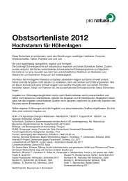 Obstsortenliste 2012 - Pro Natura Luzern