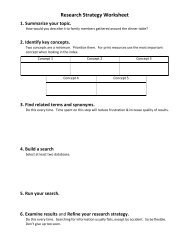 Research strategy worksheet