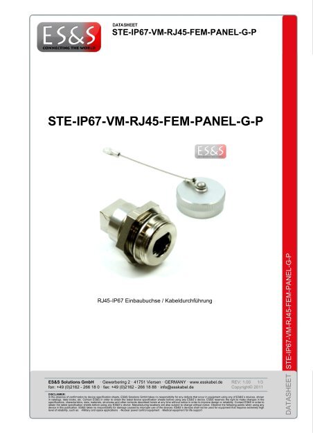 STE-IP67-VM-RJ45-FEM-PANEL-GP - ES&S Solutions GmbH