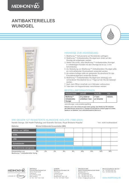 Antibakterielles Wundgel - Medihoney