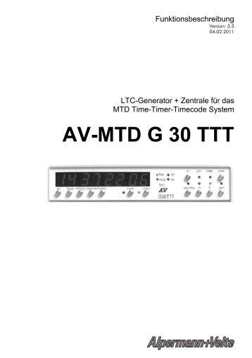 AV-MTD G 30 TTT - Alpermann + Velte