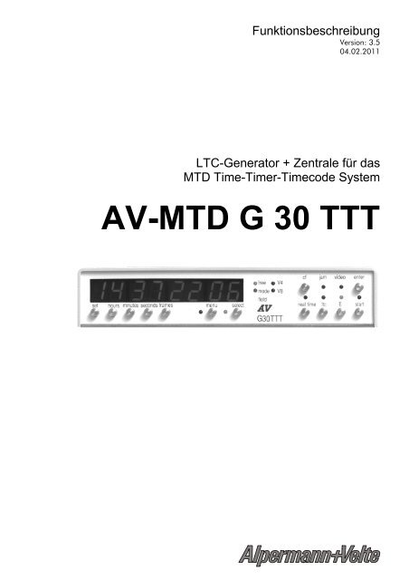 AV-MTD G 30 TTT - Alpermann + Velte