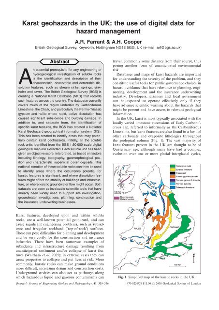 Karst geohazards in the UK: the use of digital data for hazard ... - Ispra