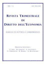 rivista trimestrale di diritto dell 'economia - Fondazione Capriglione ...