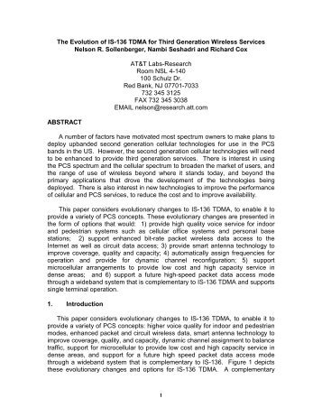 The Evolution of IS-136 TDMA for Third Generation Wireless ...