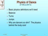 Physics of Dance