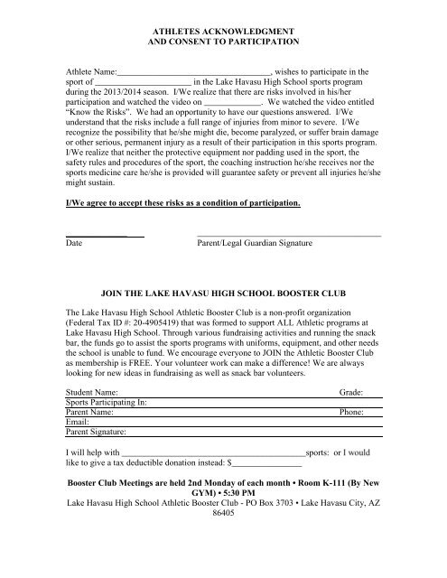 Informed Consent Form - Lake Havasu Unified School District