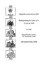 Radsportbezirk Lahn e.V. Jahresberichte 2008