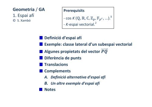 Geometria / GA 1. Espai afí