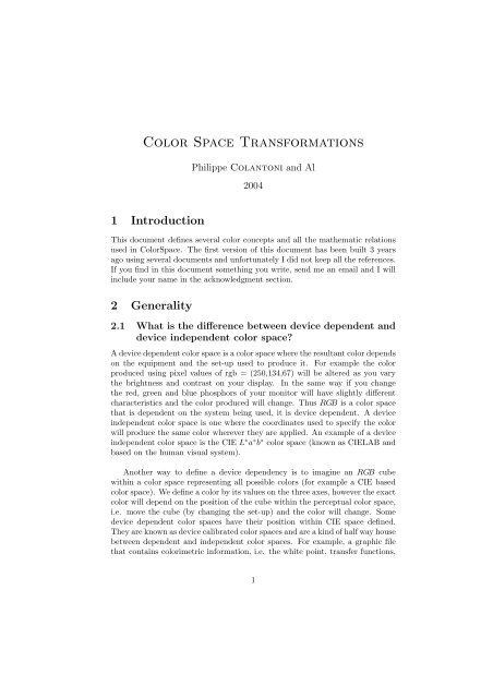 Download Color Space Transformations - Nerim