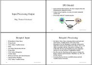 Input Processing Output IPO Modell Beispiel: Input Beispiel ...