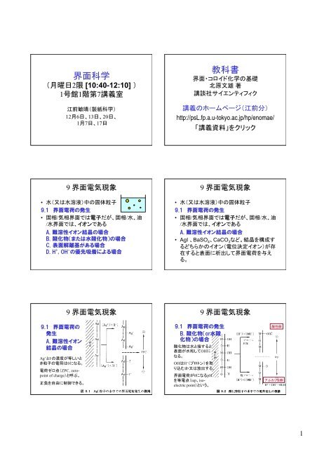 界面科学 教科書 - 江前敏晴のホームページ