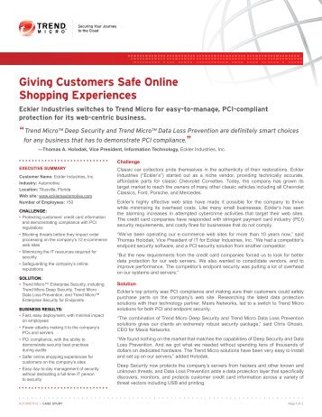 Giving Customers Safe Online Shopping Experiences - Trend Micro