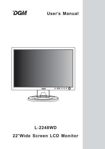 User s Manual ' L 2248WD - 22 Wide Screen LCD Monitor "