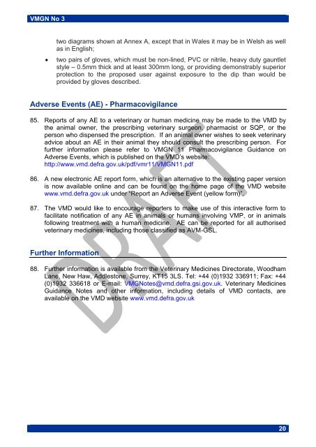 VETERINARY MEDICINES GUIDANCE NOTE No 3