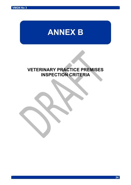 VETERINARY MEDICINES GUIDANCE NOTE No 3