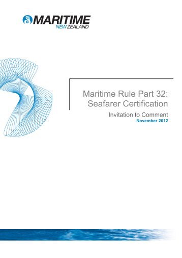 Draft Maritime Rule Part 32 - Maritime New Zealand