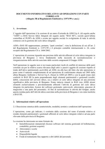 Documento informativo relativo ad operazioni con parti correlate - A2A