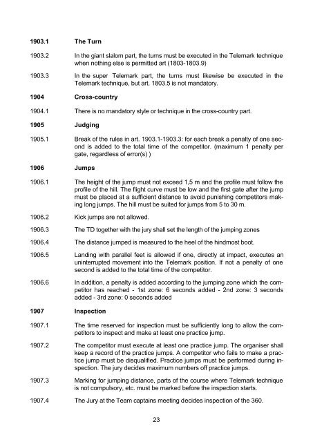 FIS telemark comp rules